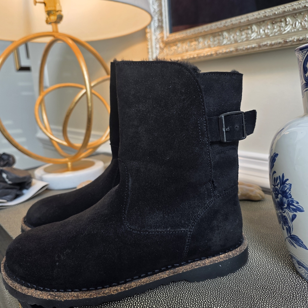 Birkenstock Black Suede Uppsala Shearling Boots - Picture 3 of 8